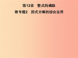 2019秋八年級數(shù)學上冊 第12章 整式的乘除 微專題2 因式分解的綜合運用習題課件（新版）華東師大版.ppt