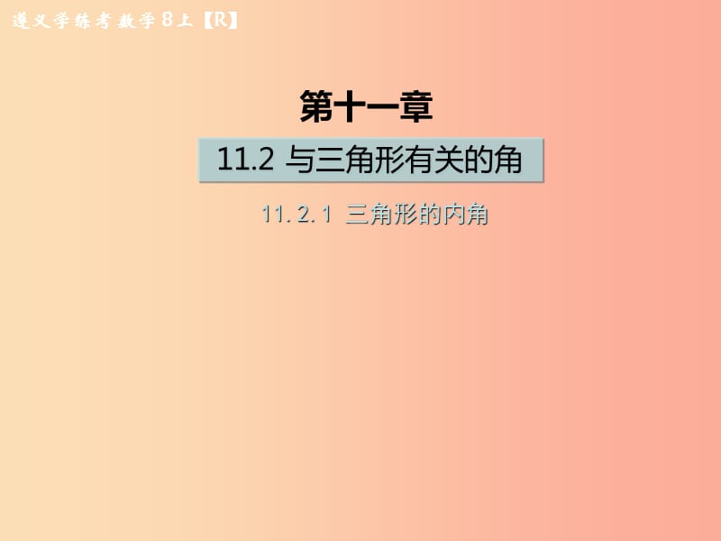 八年级数学上册第十一章三角形11.2与三角形有关的角11.2.1三角形的内角习题课件 新人教版.ppt_第1页