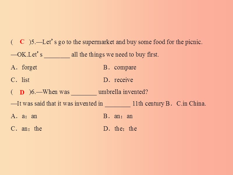 2019年秋九年级英语全册 Unit 6 When was it invented（第6课时）Self Check课件 新人教版.ppt_第3页