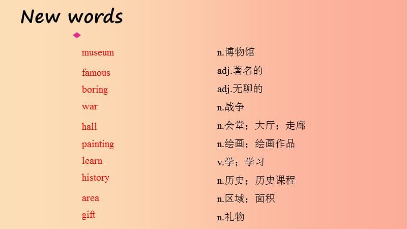 2019年秋季七年级英语上册 Unit 6 Let’s Go Lesson 35 Let’s Go to the Museum预习课件（新版）冀教版.ppt_第2页