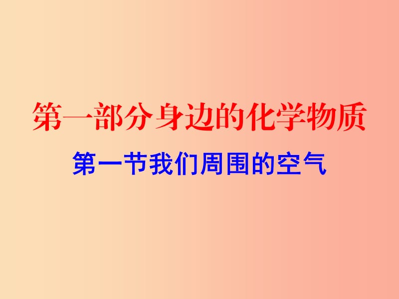 广东省2019年中考化学复习 第一部分 身边的化学物质 第一节 我们周围的空气（作业本）课件.ppt_第1页