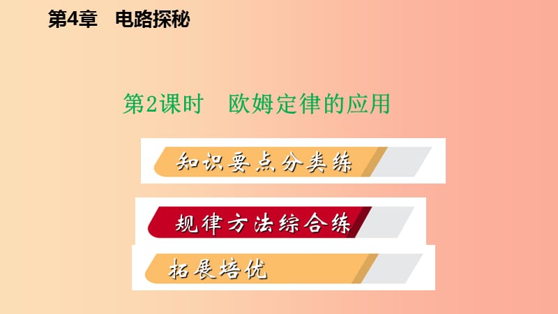 八年级科学上册 第4章 电路探秘 4.6 电流与电压、电阻的关系 4.6.2 欧姆定律的应用练习课件 浙教版.ppt_第2页