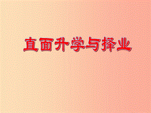 九年級政治全冊 第四單元 我們的未來不是夢 第十二課 美好人生我選擇 第一框直面升學(xué)與擇業(yè)課件 魯教版.ppt