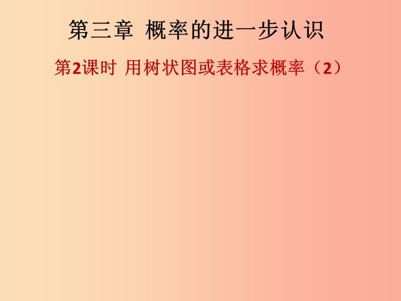 2019年秋九年级数学上册第3章概率的进一步认识第2课时用树状图或表格求概率2课后作业习题北师大版.ppt_第1页