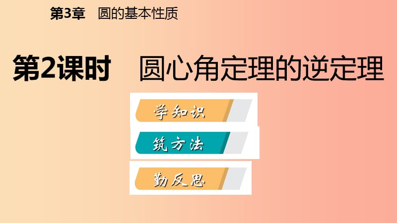 2019年秋九年级数学上册 第3章 圆的基本性质 3.4 圆心角 第2课时 圆心角定理的逆定理导学课件 浙教版.ppt_第2页