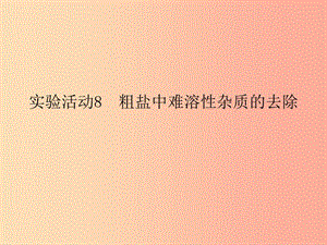 2019春九年級化學(xué)下冊 第11單元 鹽 化肥 實驗活動8 粗鹽中難溶性雜質(zhì)的去除課件 新人教版.ppt