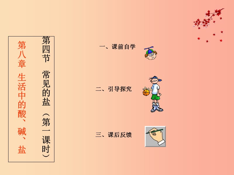 陕西省九年级化学下册 第八章 常见的酸、碱、盐 8.4 常见的盐课件1（新版）粤教版.ppt_第1页