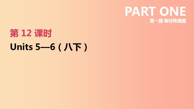 河北省2019年中考英语一轮复习 第一篇 教材梳理篇 第12课时 Units 5-6（八下）课件 人教新目标版.ppt_第1页