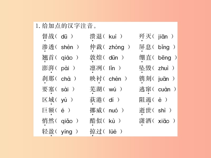 （黄冈专版）2019年八年级语文上册 第一单元基础必刷题习题课件 新人教版.ppt_第1页