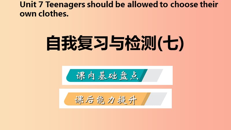 九年级英语全册 Unit 7 Teenagers should be allowed to choose their own clothes自我复习与检测.ppt_第2页