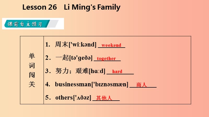 七年级英语上册Unit5FamilyandHomeLesson26LiMing’sFamily导学课件新版冀教版.ppt_第3页