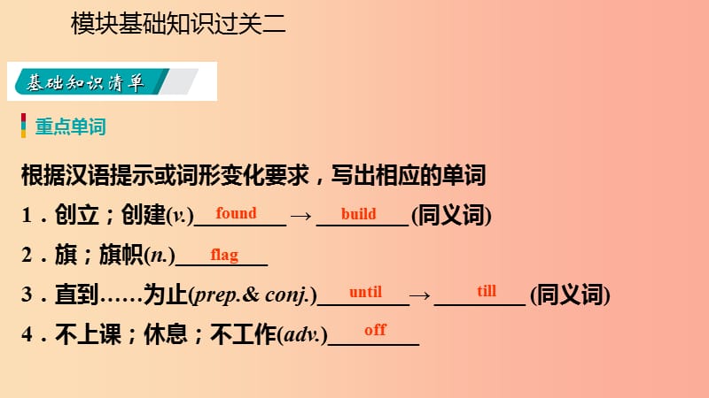 广西2019年秋九年级英语上册 Module 2 Public holidays基础知识过关二课件（新版）外研版.ppt_第3页