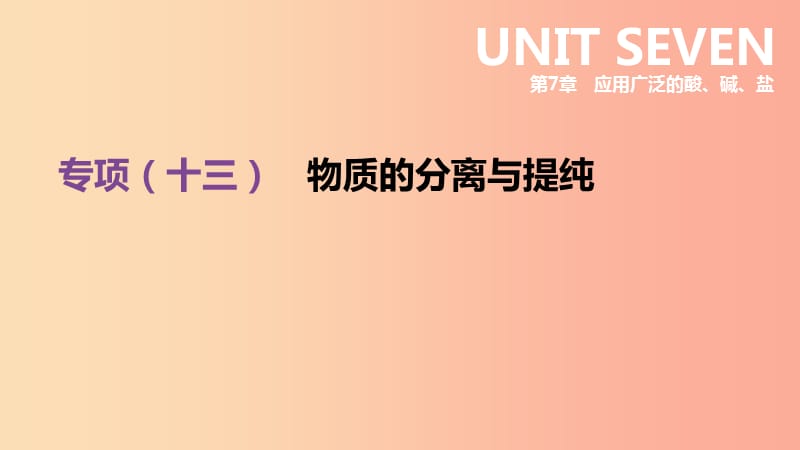 江苏省徐州市2019年中考化学专项复习 专项（十三）物质的分离与提纯课件.ppt_第1页