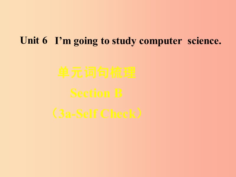 八年级英语上册 Unit 6 I m going to study computer science词句梳理Section B（3a-Self Check） 新人教版.ppt_第1页