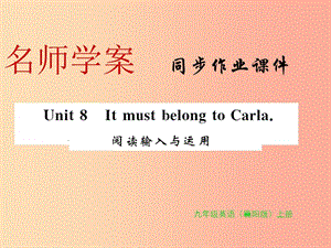 （襄陽專用）2019年秋九年級英語全冊 Unit 8 It must belong to Carla閱讀輸入與運用新人教 新目標版.ppt