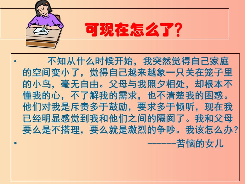 八年级道德与法治上册 第一单元 让爱驻我家 第1课 相亲相爱一家人 第2框 学会与父母沟通 鲁人版六三制.ppt_第3页