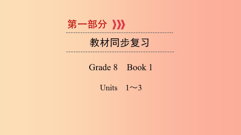 （貴陽(yáng)專(zhuān)用）2019中考英語(yǔ)總復(fù)習(xí) 第1部分 教材同步復(fù)習(xí) Grade 8 book 1 Units 1-3課件.ppt_第1頁(yè)