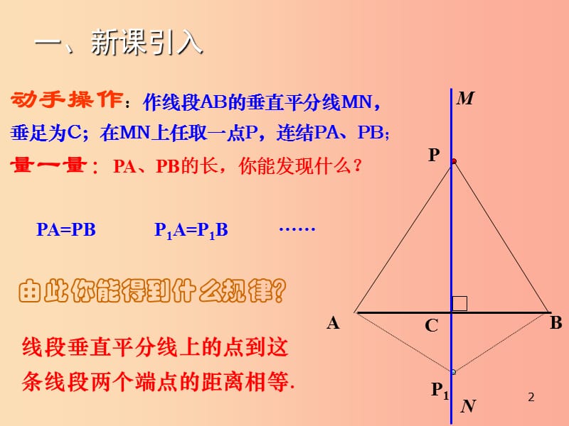 八年级数学上册第15章轴对称图形与等腰三角形15.2线段的垂直平分线教学课件新版沪科版.ppt_第2页