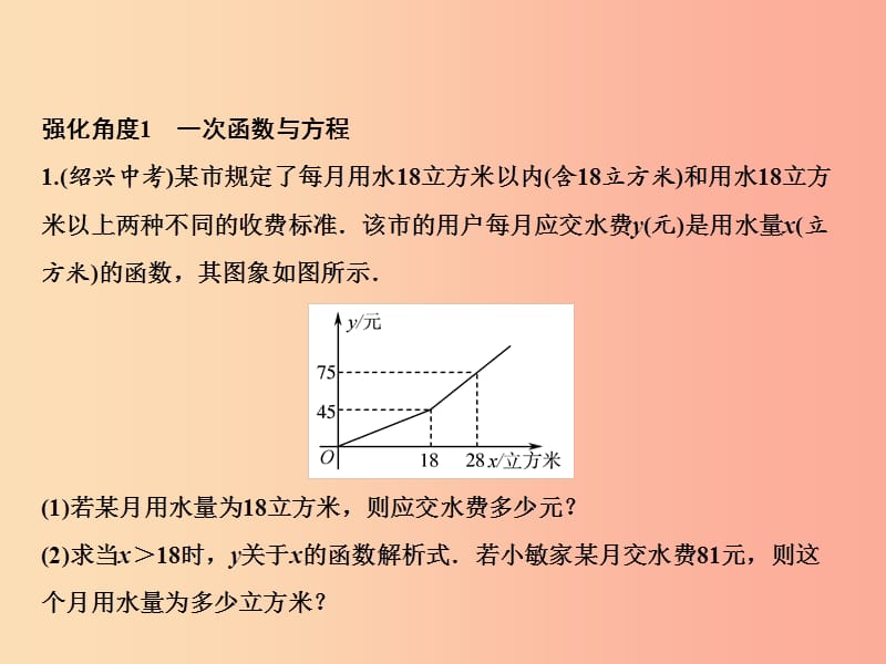 2019年秋八年级数学上册 第12章 一次函数 专题强化三 一次函数与方程、不等式的综合应用课件 沪科版.ppt_第2页