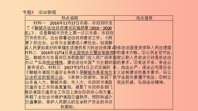 （聊城专版）2019年中考政治 第二部分 突破重点专题 赢取考场高分 板块七 家乡建设 专题三 法治聊城课件.ppt_第2页