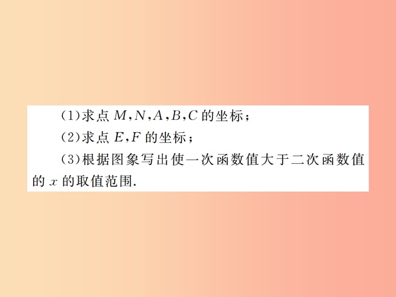 2019年秋九年级数学上册第二十二章二次函数小专题4直线与抛物线的交点问题课件 新人教版.ppt_第3页