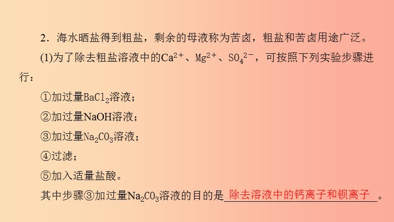 九年级化学下册 第八单元 海水中的化学单元复习课课件 （新版）鲁教版.ppt_第2页