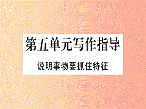 （河北專用）2019年八年級語文上冊 第五單元 寫作指導 說明事物要抓住特征習題課件 新人教版.ppt