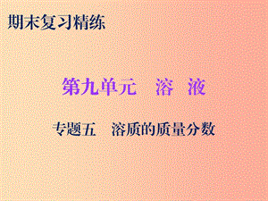 2019秋九年級化學下冊 期末復(fù)習精煉 第九單元 溶液 專題五 溶質(zhì)的質(zhì)量分數(shù)課件 新人教版.ppt