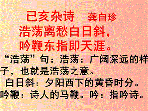 四川省七年級語文下冊 第五單元 20古代詩歌五首 已亥雜詩 龔自珍（清）課件 新人教版.ppt