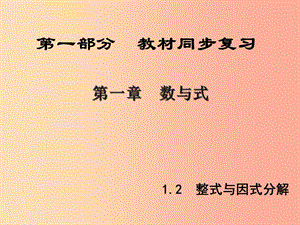 （陜西專版）中考數(shù)學新突破復習 第一部分 教材同步復習 第一章 數(shù)與式 1.2 整式與因式分解課件.ppt