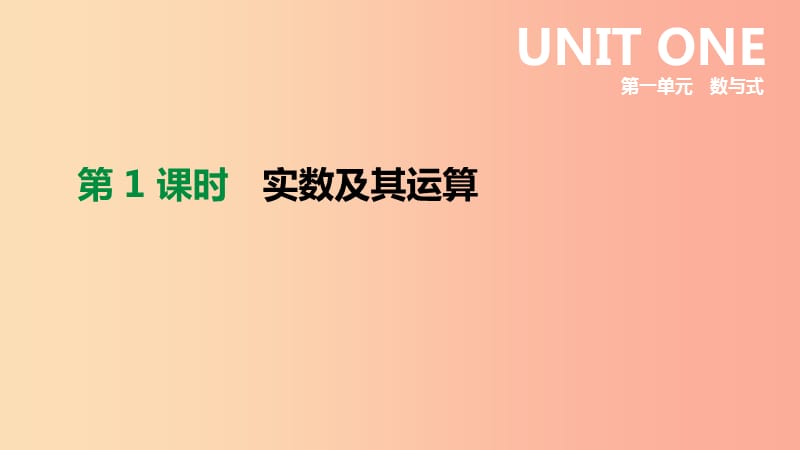 云南省2019年中考数学总复习 第一单元 数与式 第01课时 实数及其运算课件.ppt_第1页