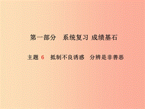 （德州專版）2019年中考政治 第一部分 系統(tǒng)復(fù)習(xí) 成績基石 主題6 抵制不良誘惑 分辨是非善惡課件.ppt