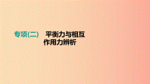 江西省2019中考物理二輪專項 專項02 平衡力與相互作用力辨析課件.ppt