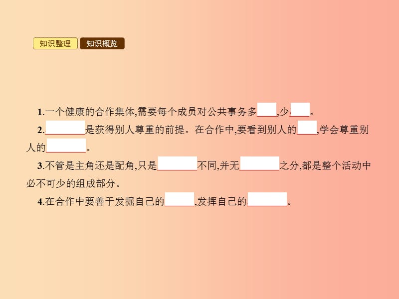 七年级政治下册 第四单元 积极进取 共同进步 第十一课 善于合作 第1框 学会合作课件 北师大版.ppt_第2页