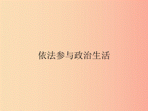 九年級政治全冊 第三單元 融入社會 肩負使命 第六課 參與政治生活 第3框 依法參與政治生活課件 新人教版.ppt