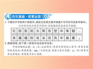 （襄陽專版）2019年七年級語文上冊 第二單元 7散文詩兩首習(xí)題課件 新人教版.ppt