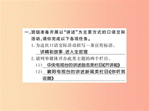 （黃岡專版）2019年八年級語文上冊 第一單元 口語交際 講述習題課件 新人教版.ppt