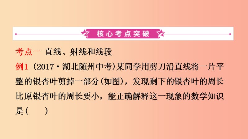 浙江省2019年中考数学复习 第四章 几何初步与三角形 第一节 线段、角、相交线与平行线课件.ppt_第2页