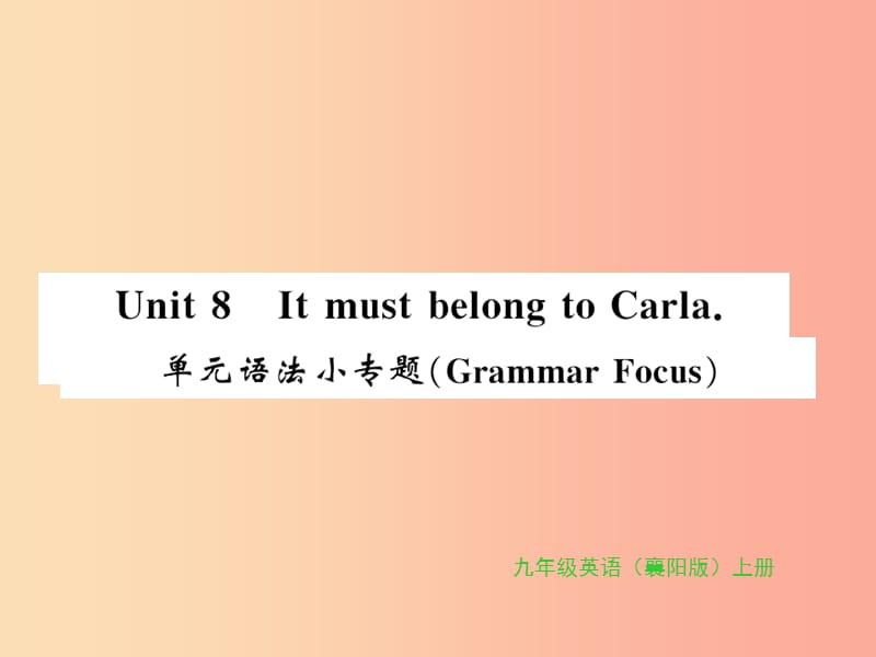 （襄阳专用）2019年秋九年级英语全册 Unit 8 It must belong to Carla语法小专题新人教 新目标版.ppt_第1页