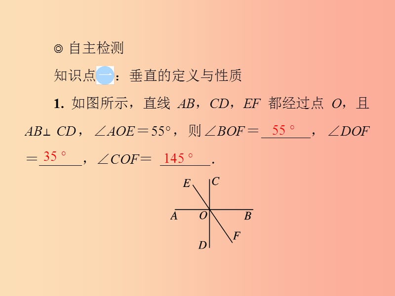 七年级数学下册 第二章《相交线与平行线》2.1 两条直线的位置关系 第2课时 垂线的性质习题课件 北师大版.ppt_第3页