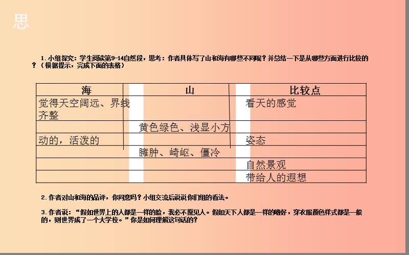 湖北省八年级语文上册 第二单元 5 说几句爱海的孩子气的话（第2课时）课件 鄂教版.ppt_第3页