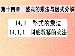 八年級數(shù)學上冊 14《整式的乘法與因式分解》14.1 整式的乘法 14.1.1 同底數(shù)冪的乘法習題講評課件 新人教版.ppt