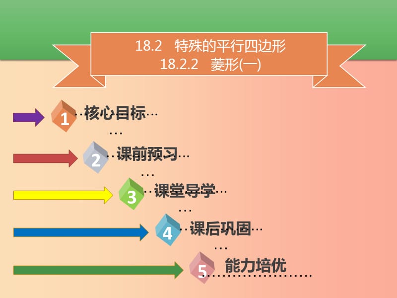 八年级数学下册 第十八章 四边形 18.2.2 菱形（一）课件 新人教版.ppt_第1页