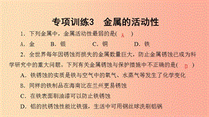 九年級化學下冊 第九單元 金屬 專項訓練3 金屬的活動性課件 （新版）魯教版.ppt