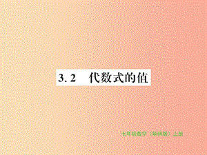 2019秋七年級數(shù)學(xué)上冊 第3章 整式的加減 3.2 代數(shù)式的值習(xí)題課件（新版）華東師大版.ppt