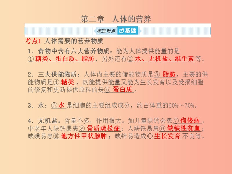 （聊城专版）山东省2019年中考生物总复习 第四单元 生物圈中的人 第二章 人体的营养课件.ppt_第1页