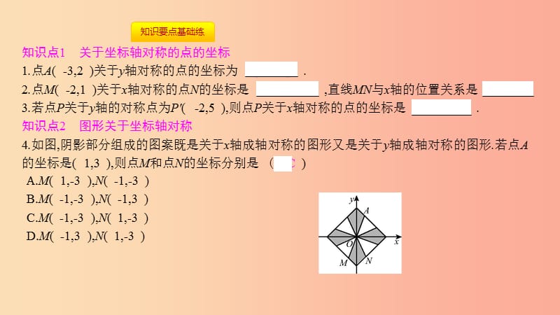 八年级数学上册第十三章轴对称13.2画轴对称图形13.2.2坐标平面中的轴对称课件 新人教版.ppt_第2页