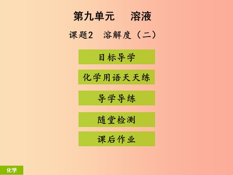 2019年秋季开学九年级化学下册《第九单元 溶液》课题2 溶解度（2）（课堂导学+课后作业）课件 新人教版.ppt_第1页