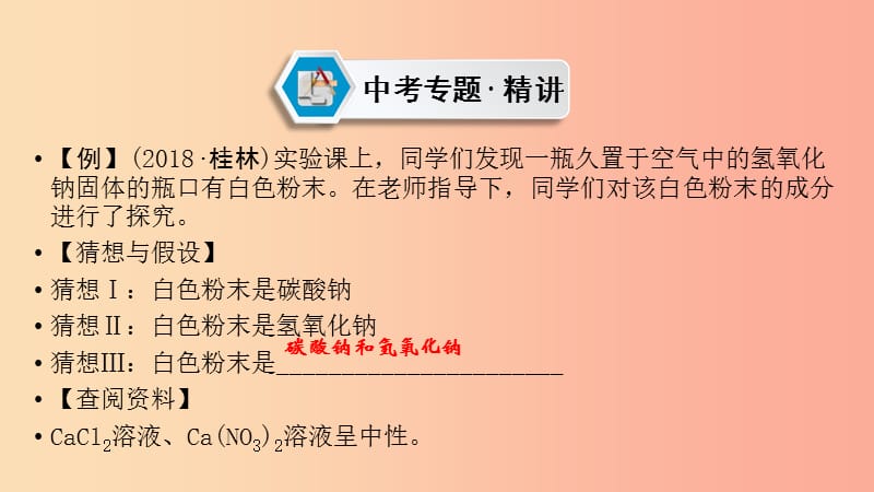 江西专用2019中考化学总复习第二部分专题综合强化专题七实验探究题类型4有关变质类探究课件.ppt_第2页