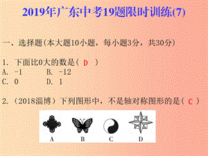 廣東省2019年中考數(shù)學(xué)總復(fù)習(xí) 19題限時(shí)訓(xùn)練（7）課件.ppt